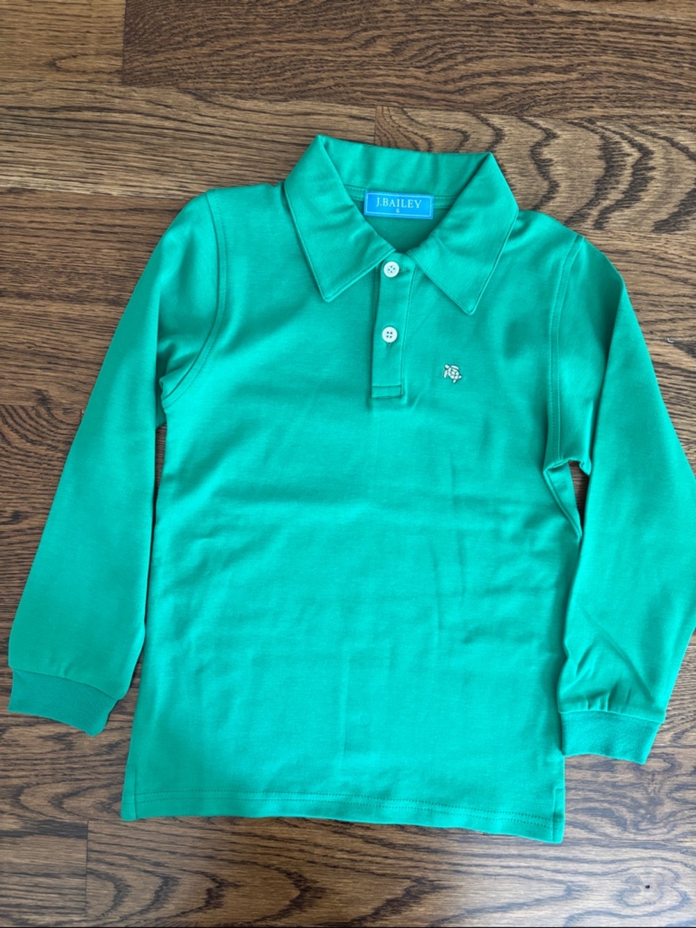J. Bailey Boys' Long-Sleeve Polo in Kelly Green